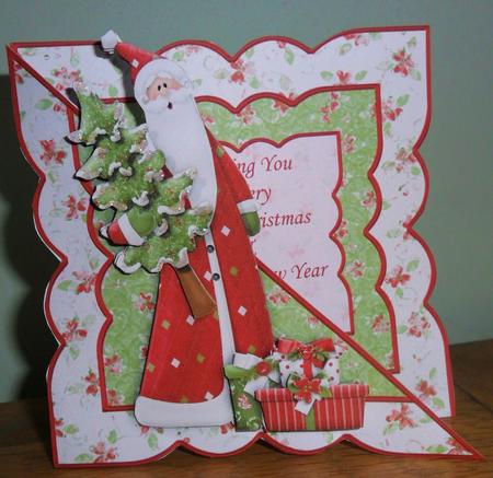 Father Christmas All in One Over the Edge Card by Johanna Lambert