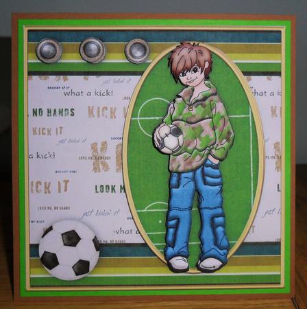 Teenager Football Fan Topper & Decoupage by Johanna Lambert