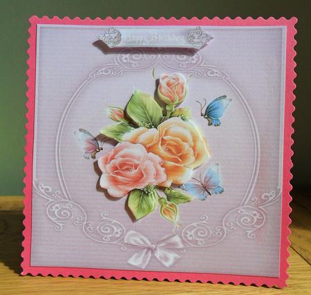 Pink Rosy Delight with Decoupage & Tag by Johanna Lambert