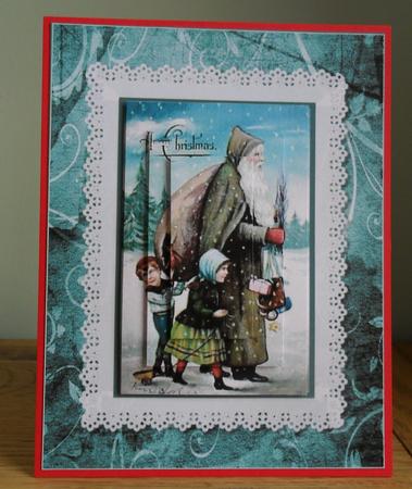 Vintage Santa with Children Pyramid by Johanna Lambert