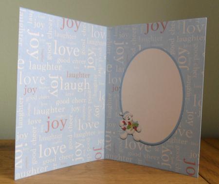 Insert for Winter Bear with Candy Cane Christmas Card Front by Johanna Lambert