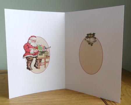 Vintage Christmas Santa in Workshop Insert by Johanna Lambert