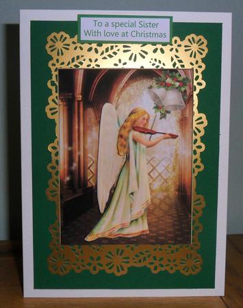 Vintage Christmas Angel Decoupage by Johanna Lambert
