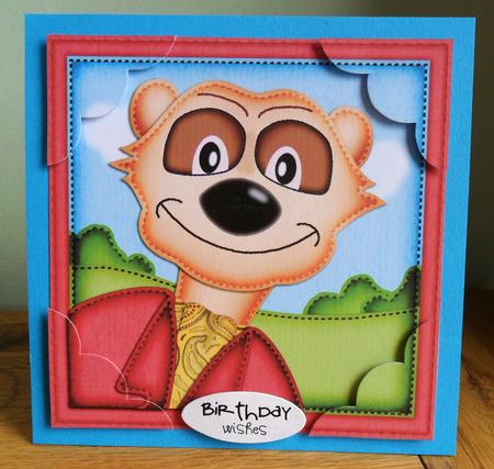 8 x 8 Meerkat Scalloped Corner Topper by Johanna Lambert