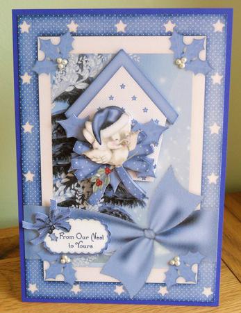 Little Christmas Sparrow's Got the Blues Card Front by Johanna Lambert