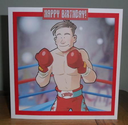 Boxer Dude 8x8 Quick Card by Johanna Lambert