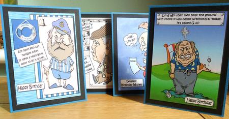 Selection of Four Humourous Toppers for the Men by Johanna Lambert