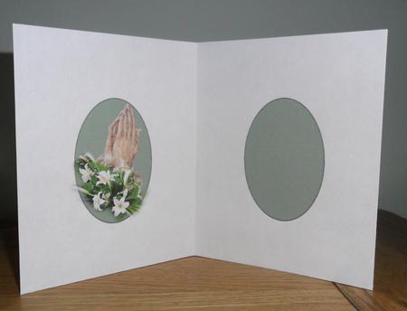 Praying Hands and Lilies Sympathy Insert by Johanna Lambert