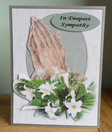 Praying Hands and Lilies Sympathy 2 Decoupage by Johanna Lambert