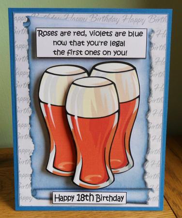 Male 18th Birthday Beer 2 Decoupge by Johanna Lambert