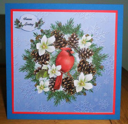Christmas Pinecone and Bird by Johanna Lambert