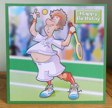 Tennis Dude 8x8 Quick Card by Johanna Lambert