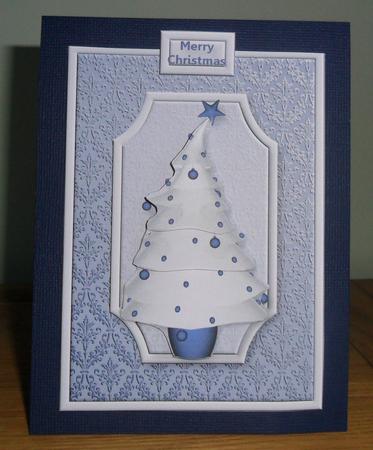 Modern Christmas Tree Easy to Cut Quick Card by Johanna Lambert