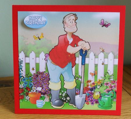 Gardening Dude 8x8 Quick Card by Johanna Lambert