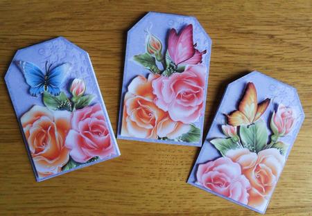 Butterfly Rose Blossoms - Gift Tag Cards by Johanna Lambert