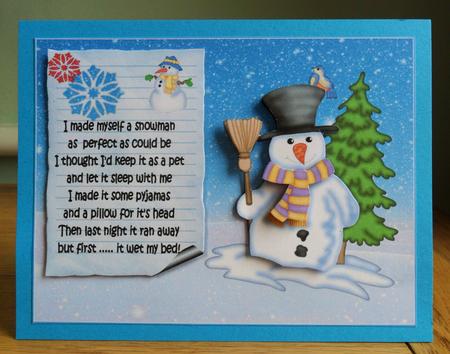 The Christmas Snowman with Cute Verse by Johanna Lambert