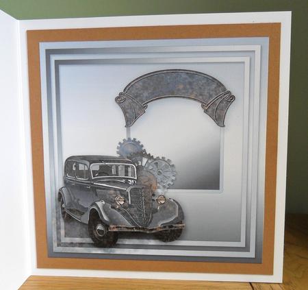 Steampunk Vintage Car Matching 8in x 8in Insert Plate by Johanna Lambert