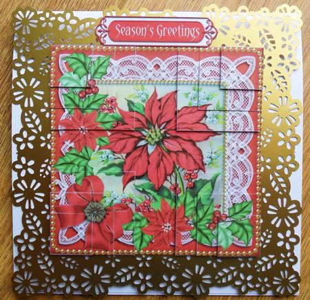 All Red Poinsettias 5in Quad Corner Stacker by Johanna Lambert