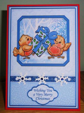 Robins Gift for You Christmas Topper & Decoupage by Johanna Lambert