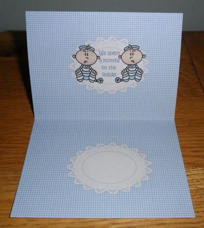 Yipeee the Twin Boys Are Here Insert by Johanna Lambert