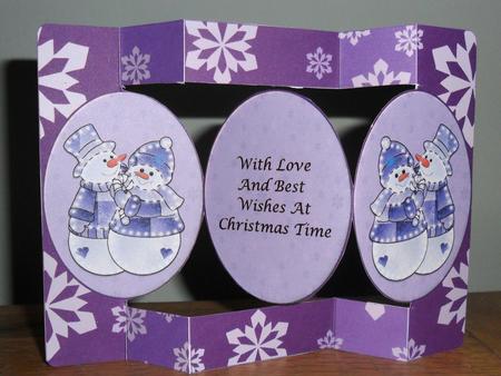 Snow Couple Oval Pop Up Card by Johanna Lambert