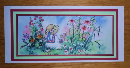 Sitting in the Flowers Dl a Card in One by Johanna Lambert
