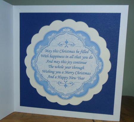Christmas Verses Toppers or Inserts Blue by Johanna Lambert
