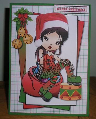The Goth Girl Christmas Quick Card by Johanna Lambert
