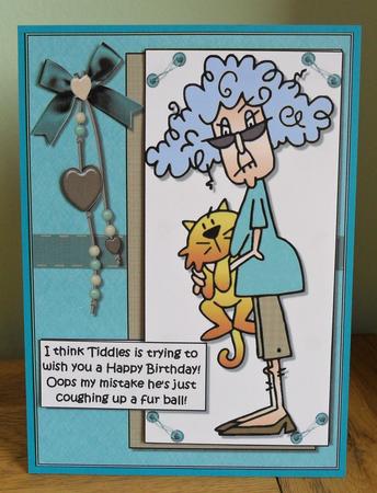 Stella's Cat Says Happy Birthday Quick Card by Johanna Lambert