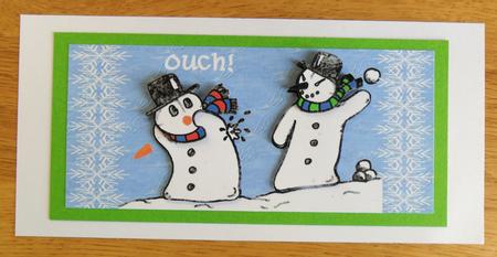 Snowman's Revenge Dl Card with Decoupage and Insert by Johanna Lambert