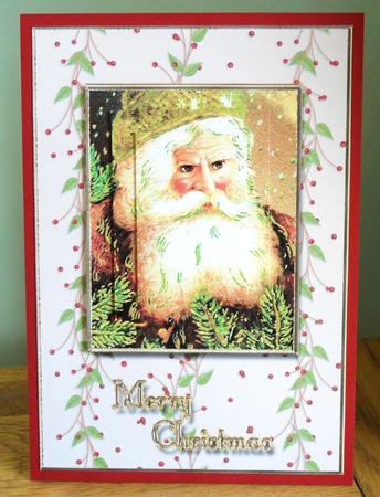 Vintage Santa Card Front by Johanna Lambert