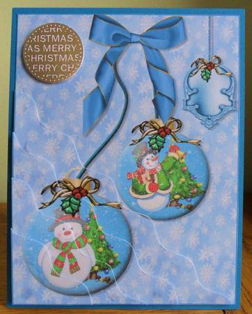 Christmas Snowglobe Baubles Wavey Sidestacker by Johanna Lambert