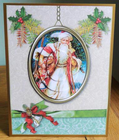 Vintage Santa Medallion by Johanna Lambert