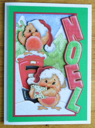 Christmas Robins Over the Side Noel by Johanna Lambert
