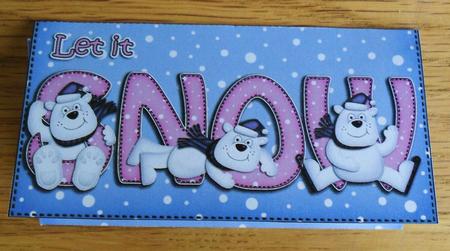 Xmas Let It Snow Polar Bear Money or Gift Wallet and Card by Johanna Lambert