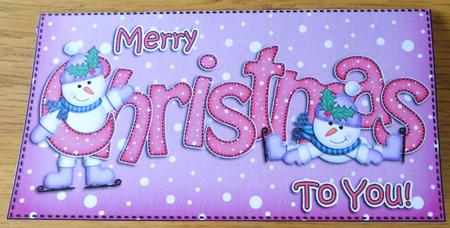 Xmas Christmas Snowman Money or Gift Wallet and Card by Johanna Lambert