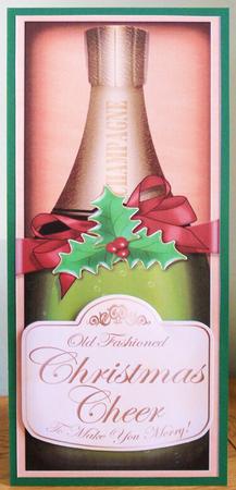 Large Dl Christmas Champers in a Box Quick Card 3D Decoupage by Johanna Lambert