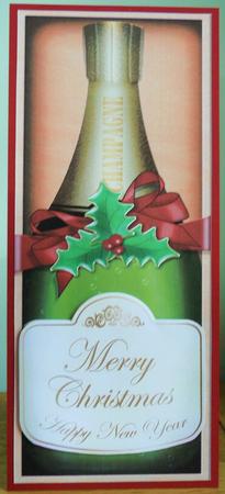 Large Dl Christmas Champers in a Box Quick Card 3D Decoupage by Johanna Lambert