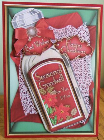 Seasonal Goodwill Red Bottle Step by Step Decoupage by Johanna Lambert