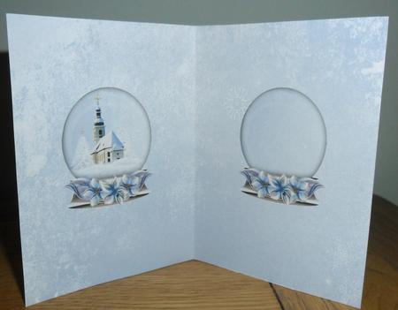 Winter Flowers with Snowglobe Church Insert by Johanna Lambert