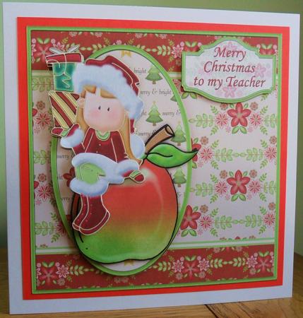 Merry Christmas Teacher Topper & Decoupage by Johanna Lambert