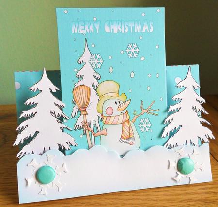 Fun Snowman Christmas Step Card by Johanna Lambert