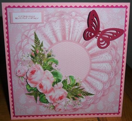 Pink Peony's Ruffles and Lace 8x8 Approx by Johanna Lambert