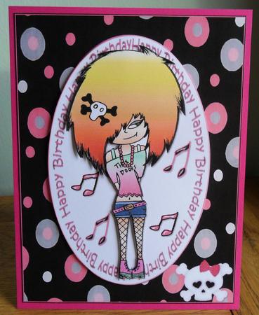 Goth Chick Birthday Quick Card by Johanna Lambert