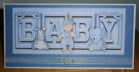 Baby Blocks Baby Large Dl Card by Johanna Lambert