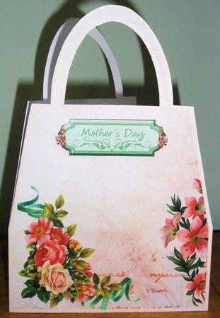 Vintage Lilies and Roses (multi Uses) Handbag Shaped Card by Johanna Lambert