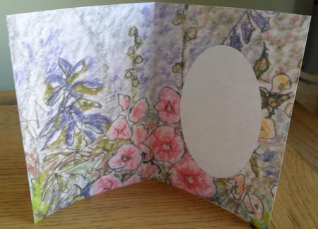 Hollyhocks in the Garden by Johanna Lambert