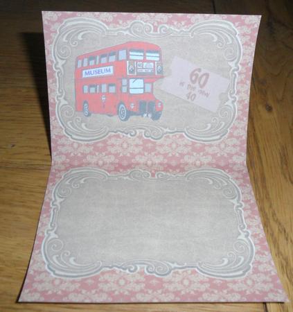 Red Bus 60th Birthday Card Insert 60 is the New 40 by Johanna Lambert