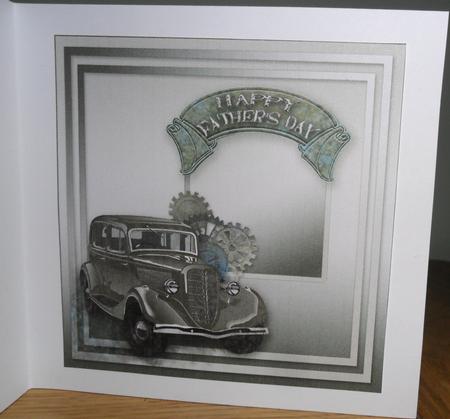 Father's Day Steampunk Khakhi Vintage Car - 8in x 8in Insert by Johanna Lambert