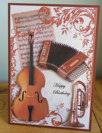 Music Male Card Vintage by Johanna Lambert